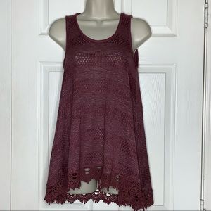 Chloe K Knit Burgundy Tank Top